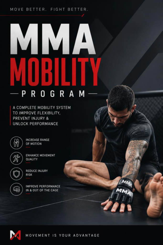 Fit Over 30 Plus Combat Matrix cover artwork, an MMA mobility and stability programme for combat athletes.